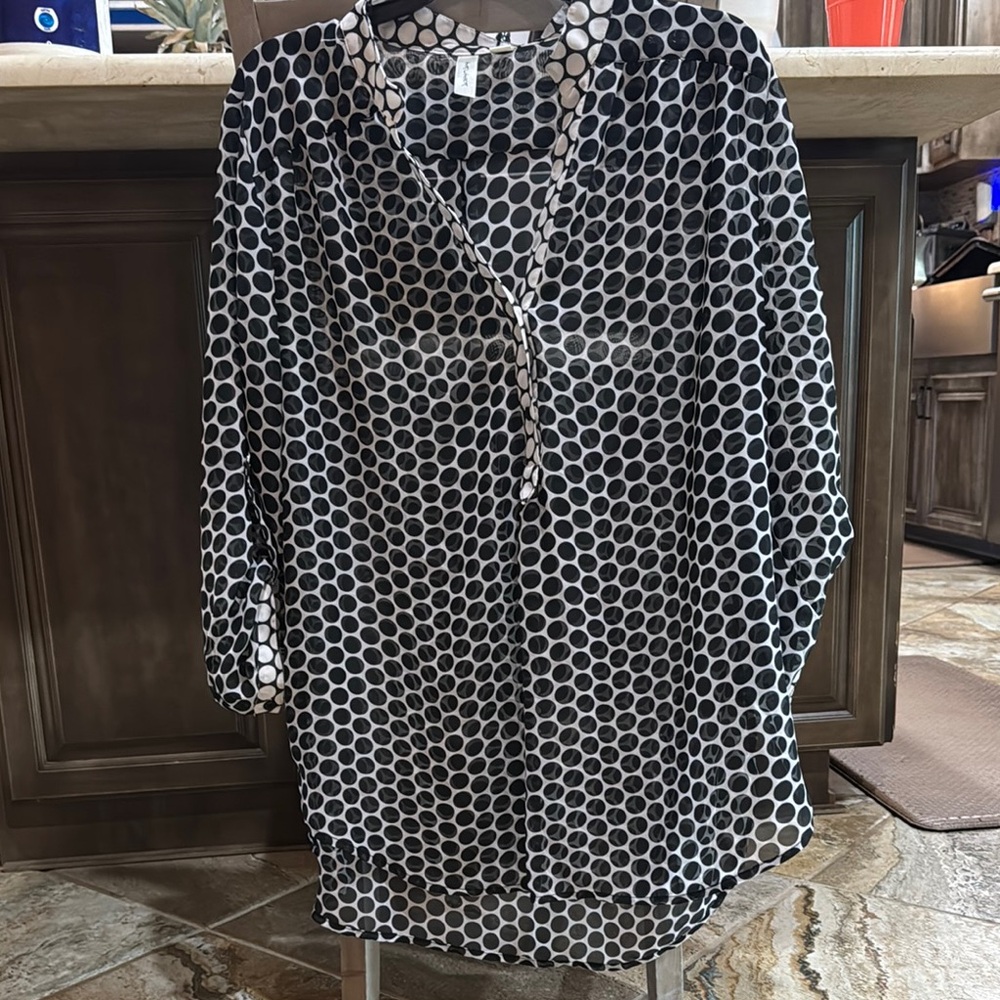 Ladies sheer light weight blouse.